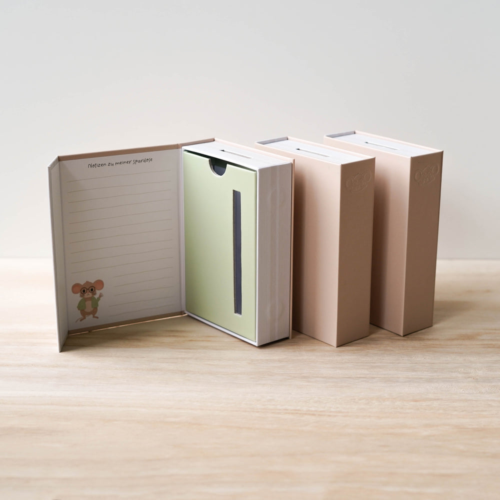 Modulares Spardosen-System in Buchform